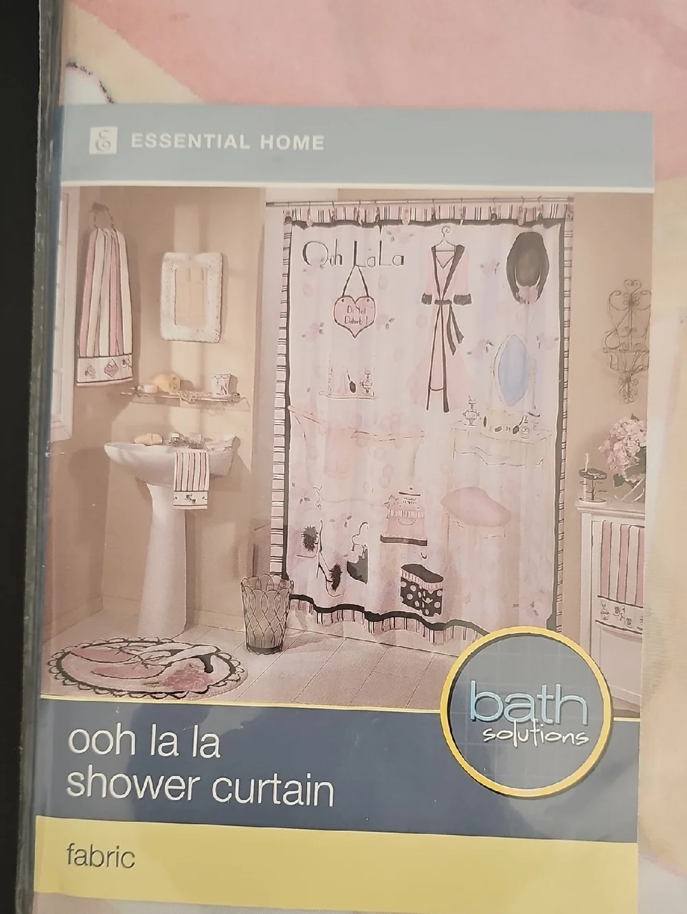 'Ooh La La' Pink Fabric Shower Curtain